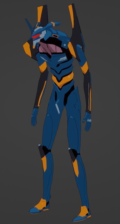 Rigged EVA 06 Unit Neon Genesis Evangelion Low-poly 3D model_15