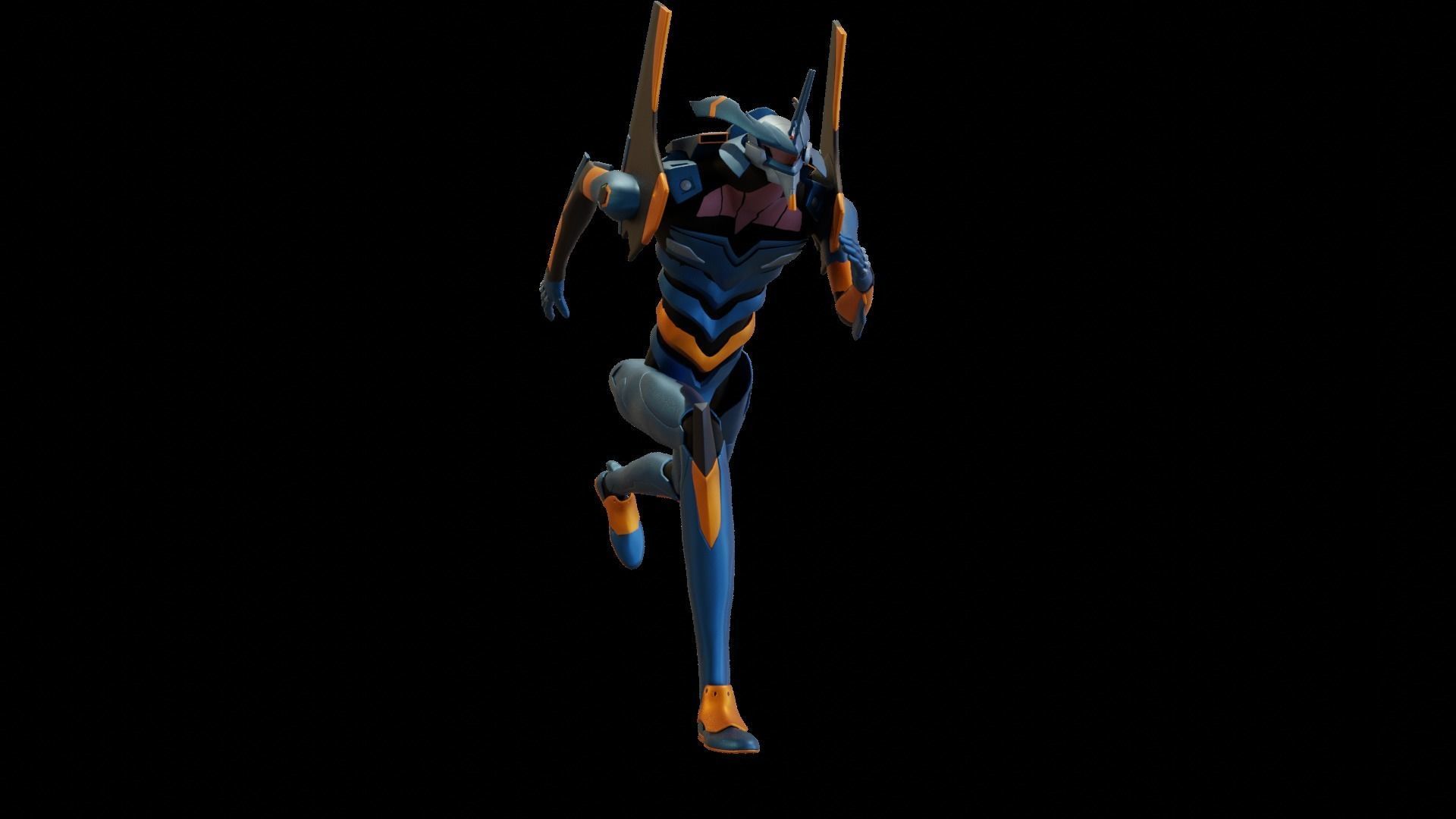 Rigged EVA 06 Unit Neon Genesis Evangelion Low-poly 3D model_37