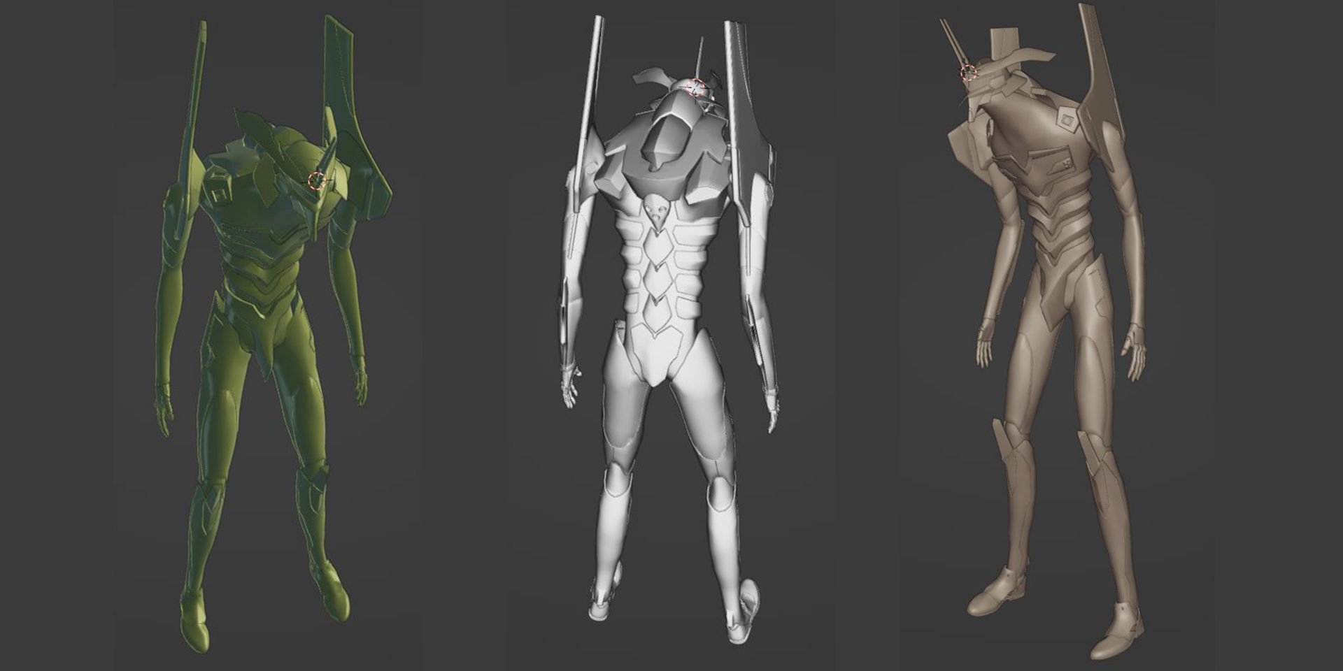Rigged EVA 06 Unit Neon Genesis Evangelion Low-poly 3D model_13