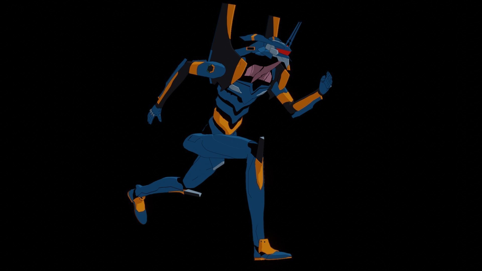 Rigged EVA 06 Unit Neon Genesis Evangelion Low-poly 3D model_29