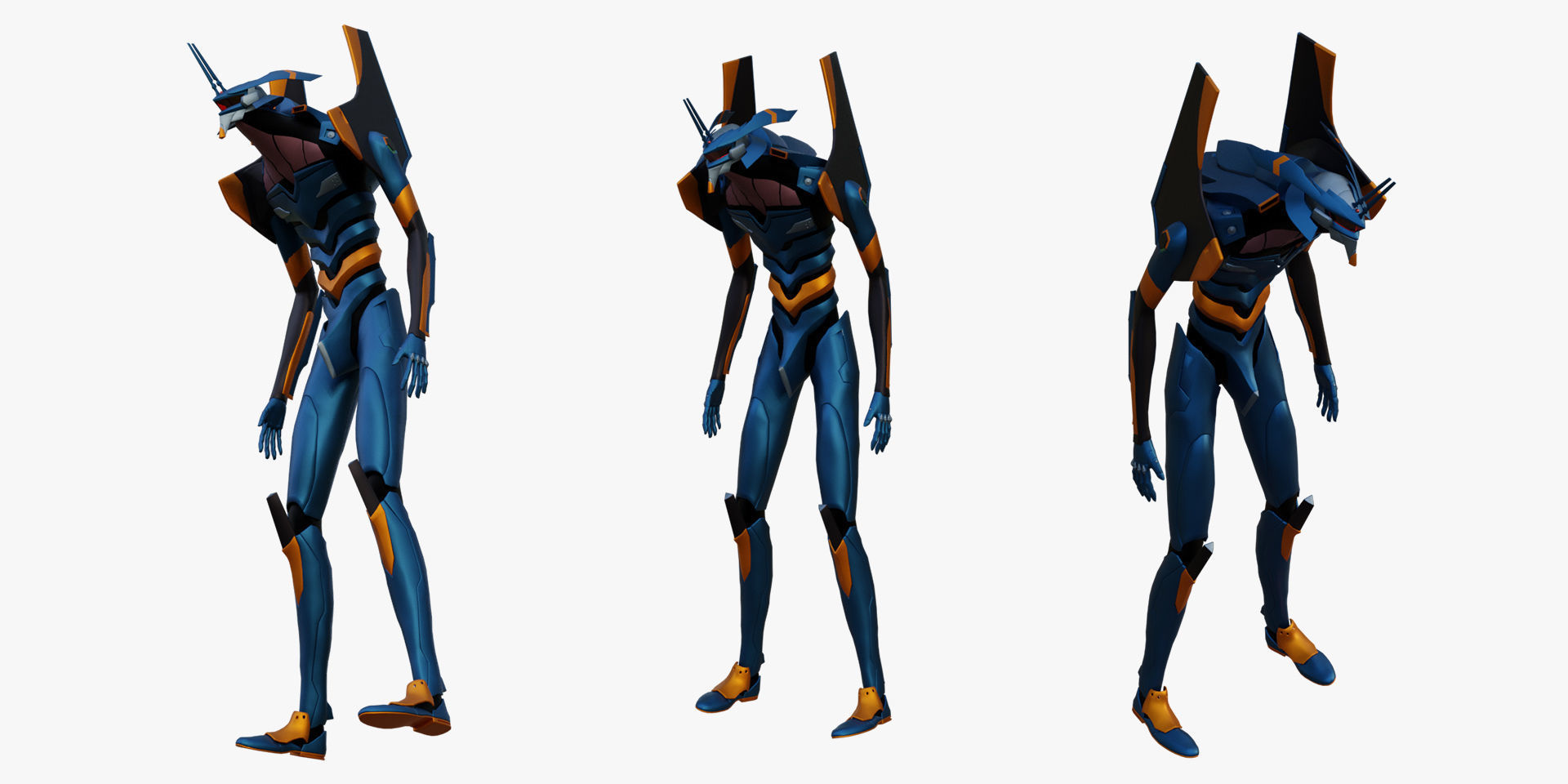 Rigged EVA 06 Unit Neon Genesis Evangelion Low-poly 3D model_5