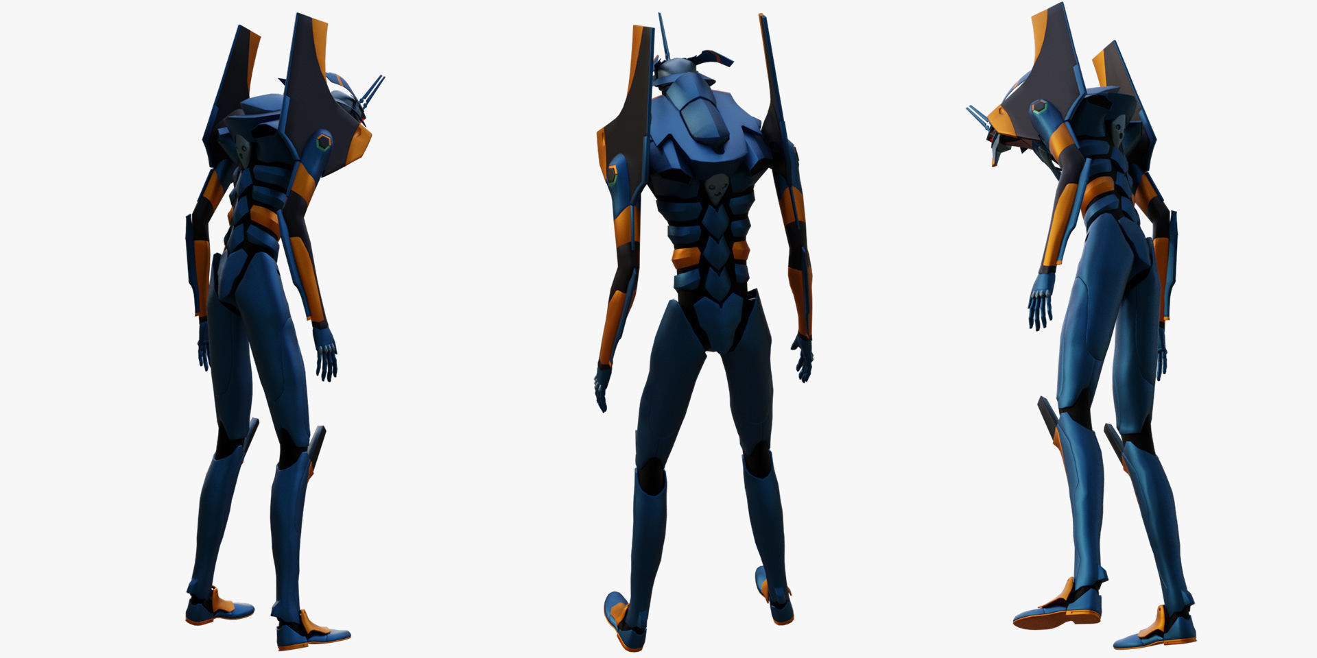 Rigged EVA 06 Unit Neon Genesis Evangelion Low-poly 3D model_7