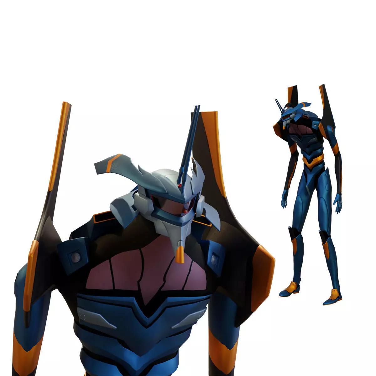 Rigged EVA 06 Unit Neon Genesis Evangelion Low-poly 3D model_0