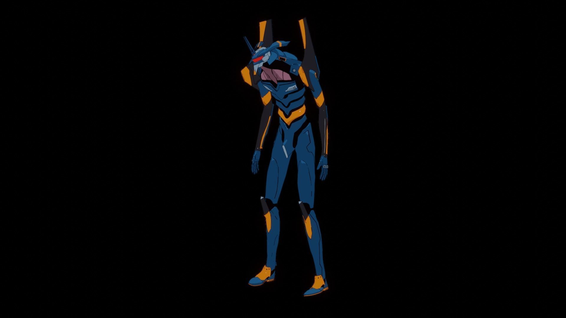 Rigged EVA 06 Unit Neon Genesis Evangelion Low-poly 3D model_26