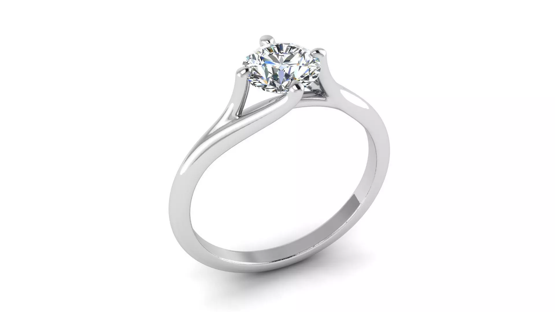 Solo Diamond Engagement Ring 3D print model_0