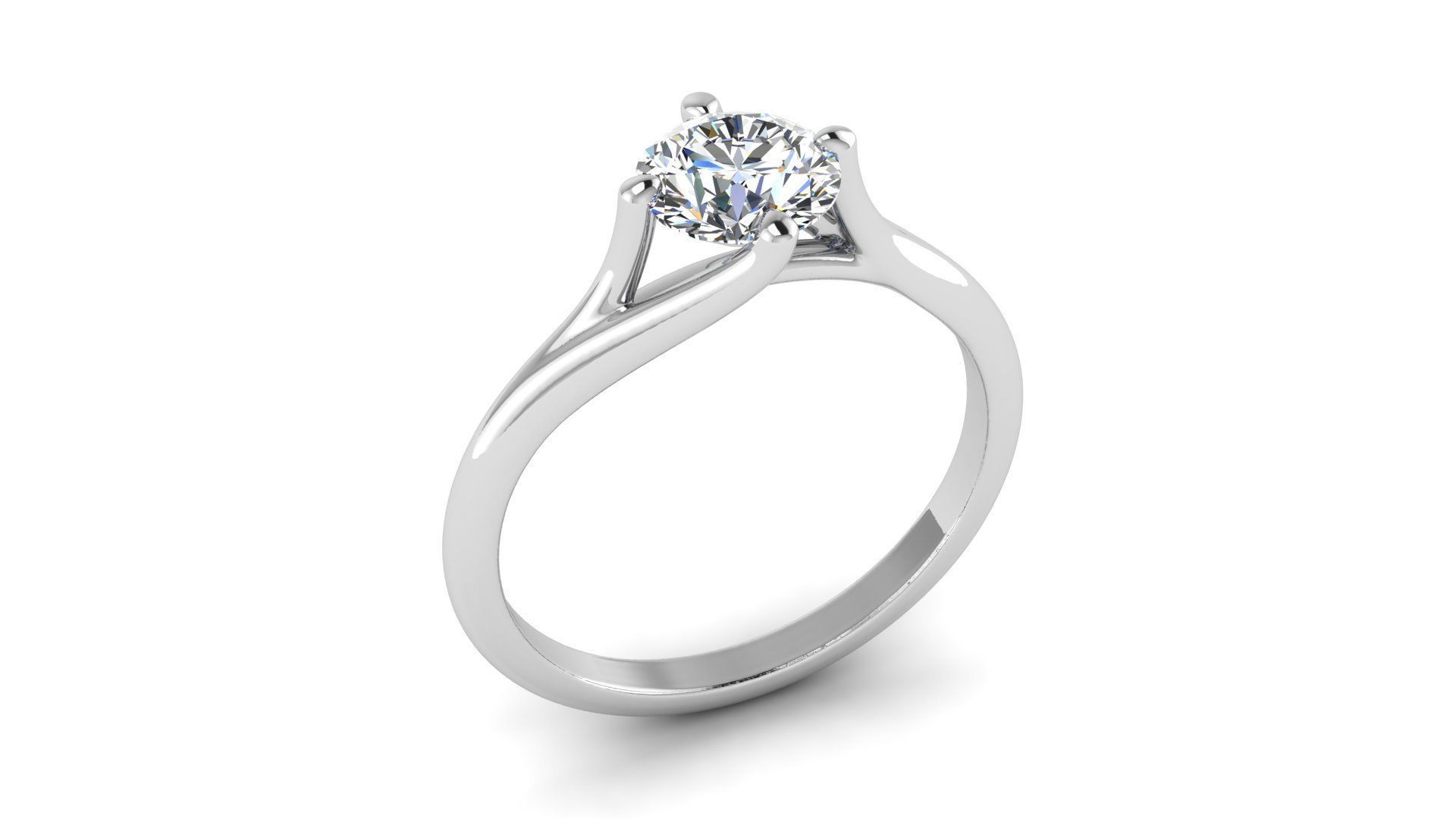 Solo Diamond Engagement Ring 3D print model_13