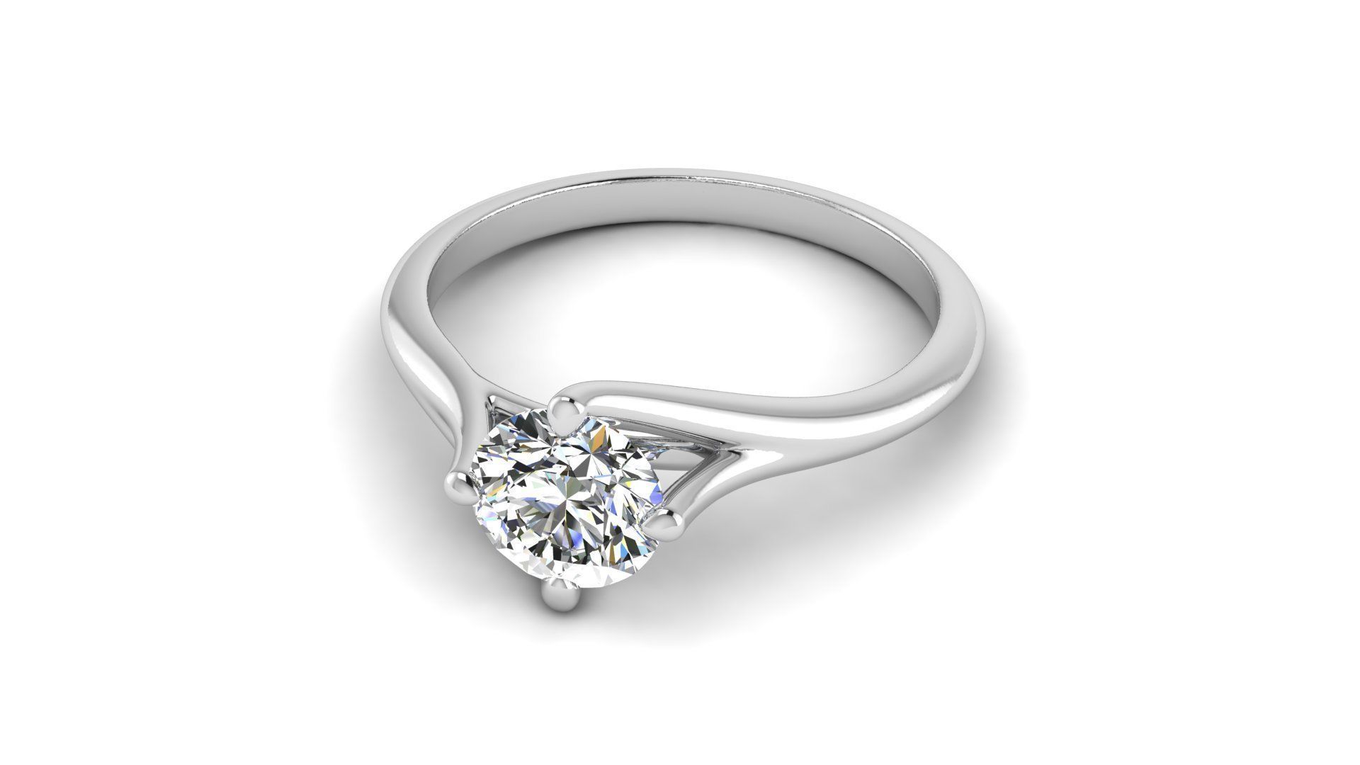 Solo Diamond Engagement Ring 3D print model_9