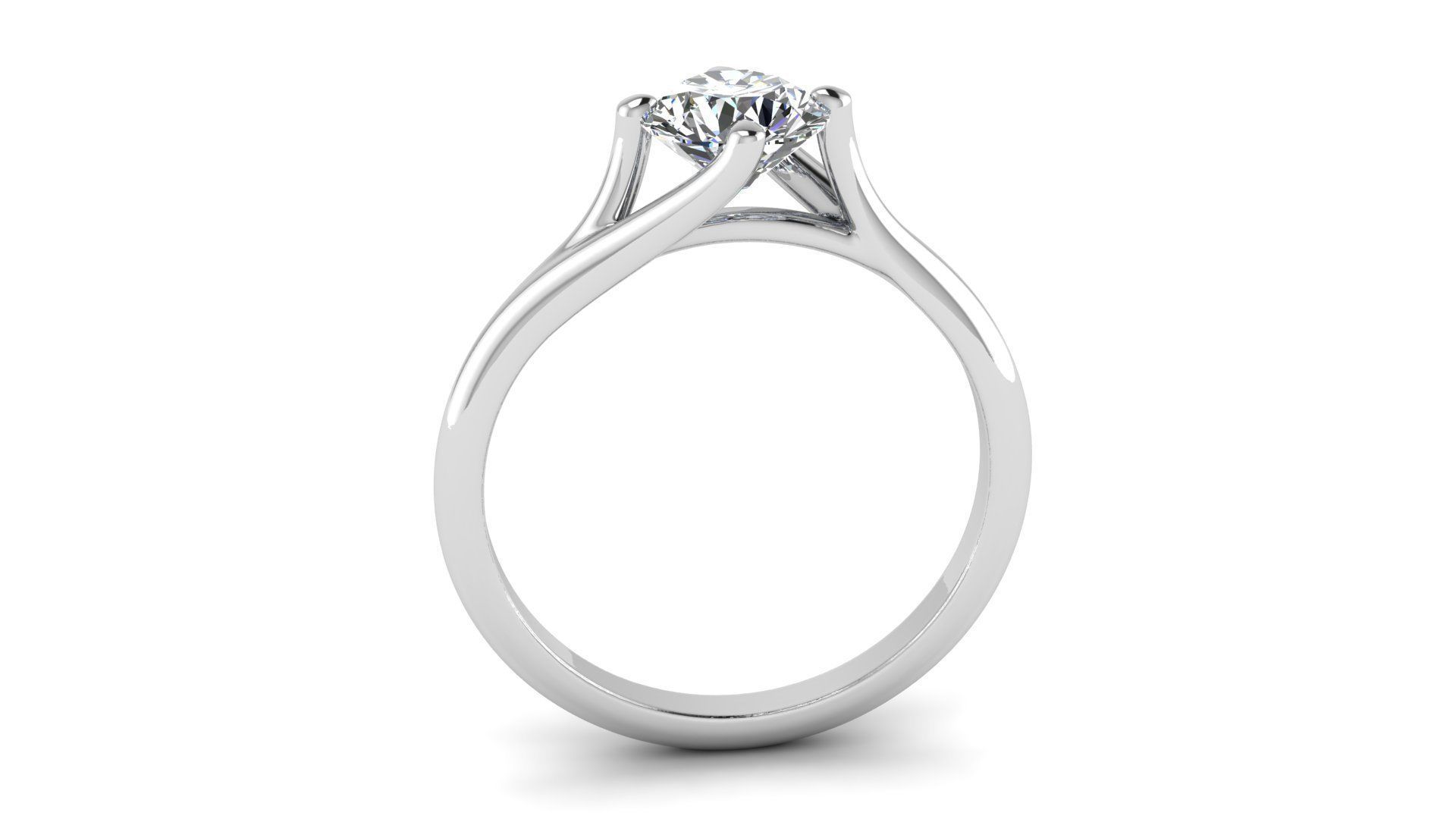 Solo Diamond Engagement Ring 3D print model_14