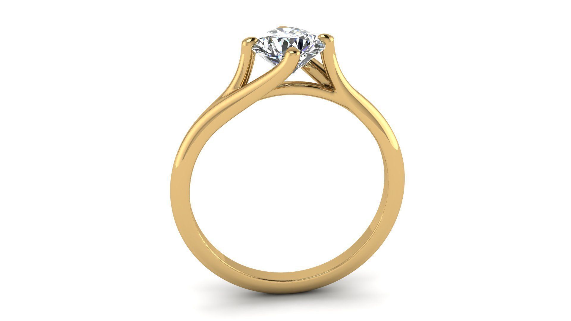 Solo Diamond Engagement Ring 3D print model_5