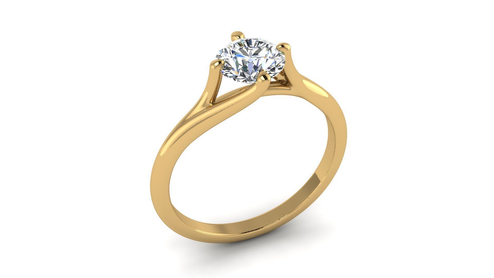 Solo Diamond Engagement Ring 3D print model_10