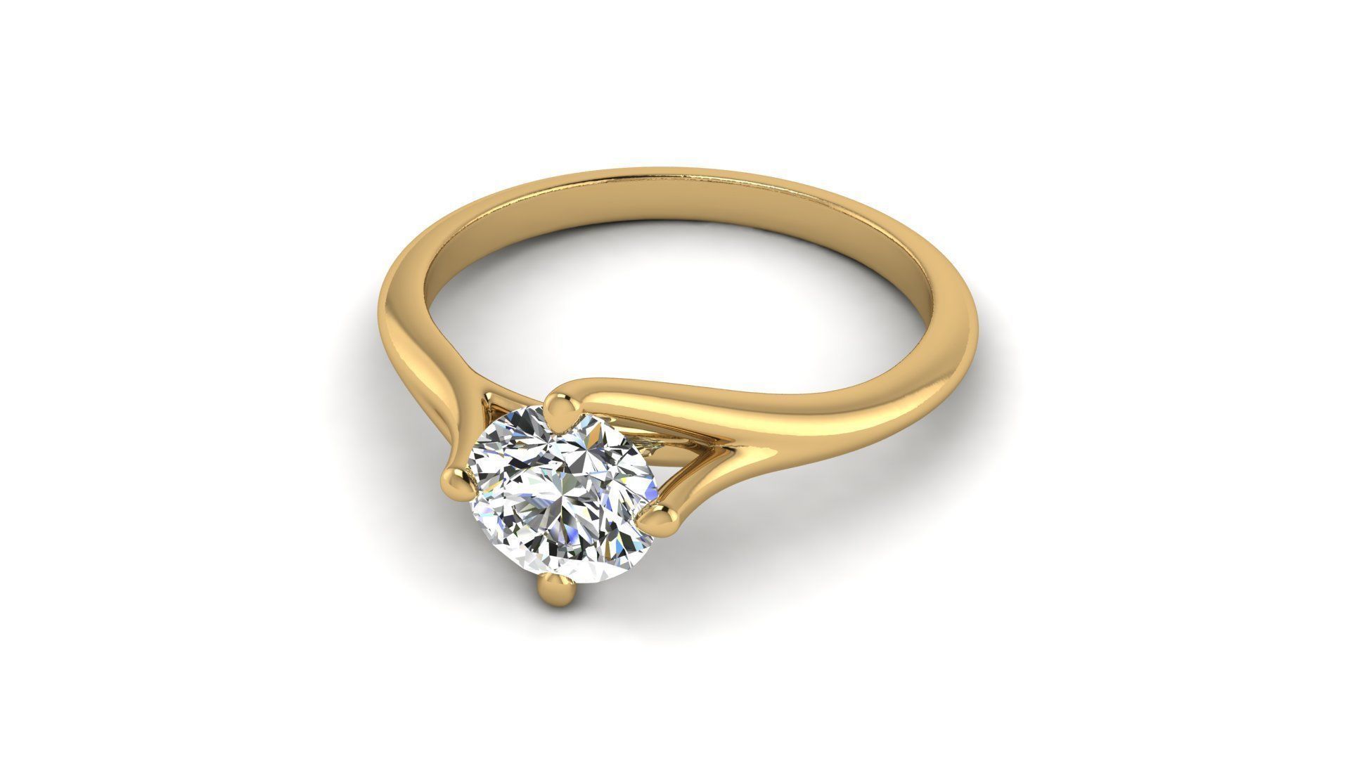 Solo Diamond Engagement Ring 3D print model_6