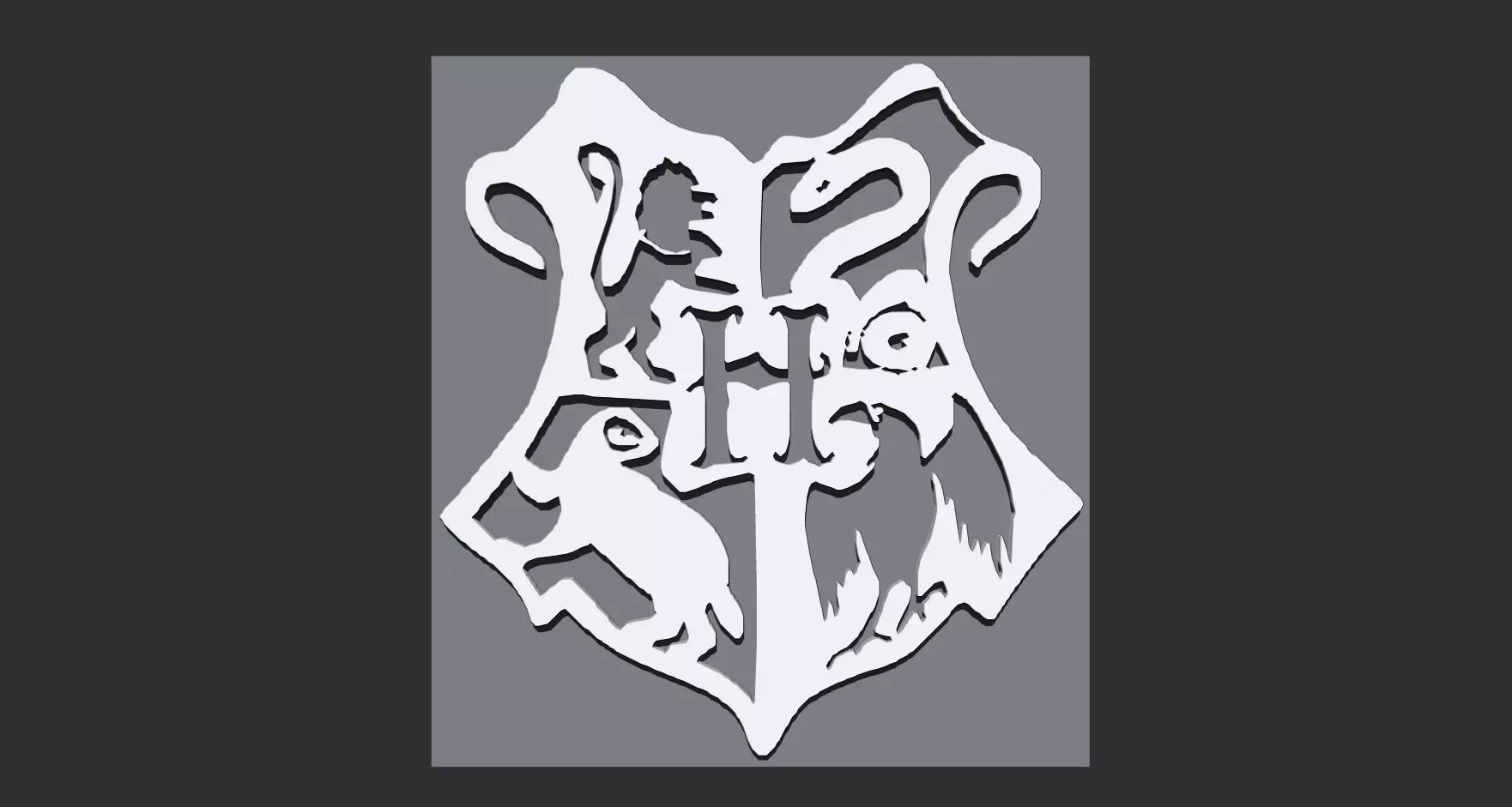 Logo Hogwarts School of Witchcraft and Wizardry 3D print model