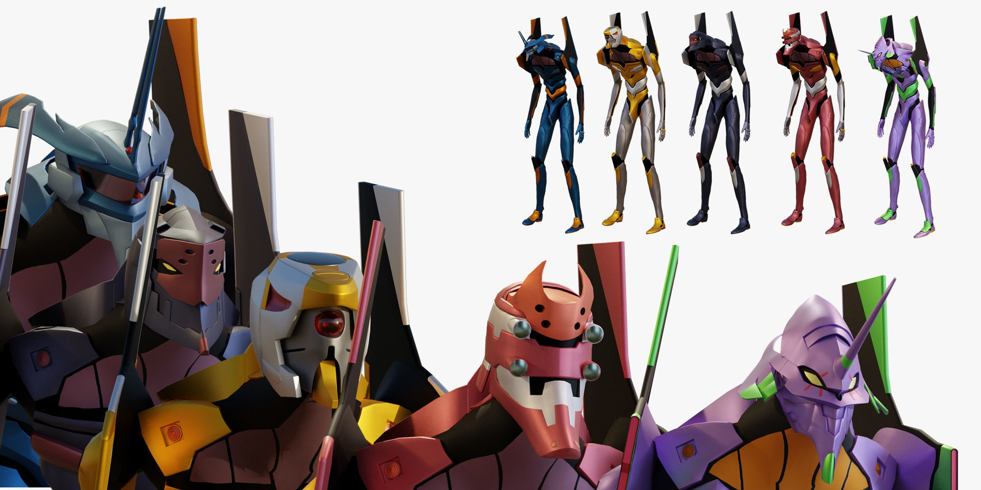 Rigged Units Eva Full Pack Neon Genesis Evangelion 3D Model Collection_1