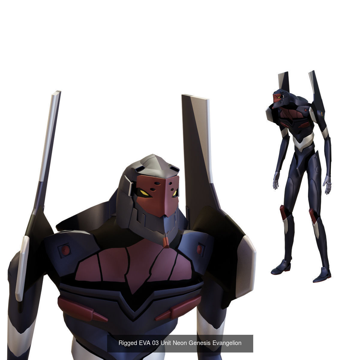 Rigged Units Eva Full Pack Neon Genesis Evangelion 3D Model Collection_35