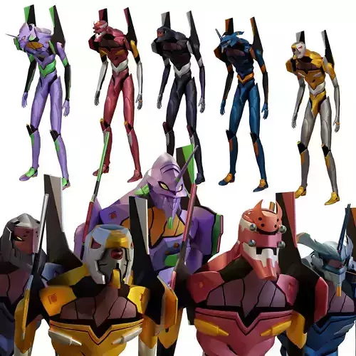 Rigged Units Eva Full Pack Neon Genesis Evangelion 3D Model Collection