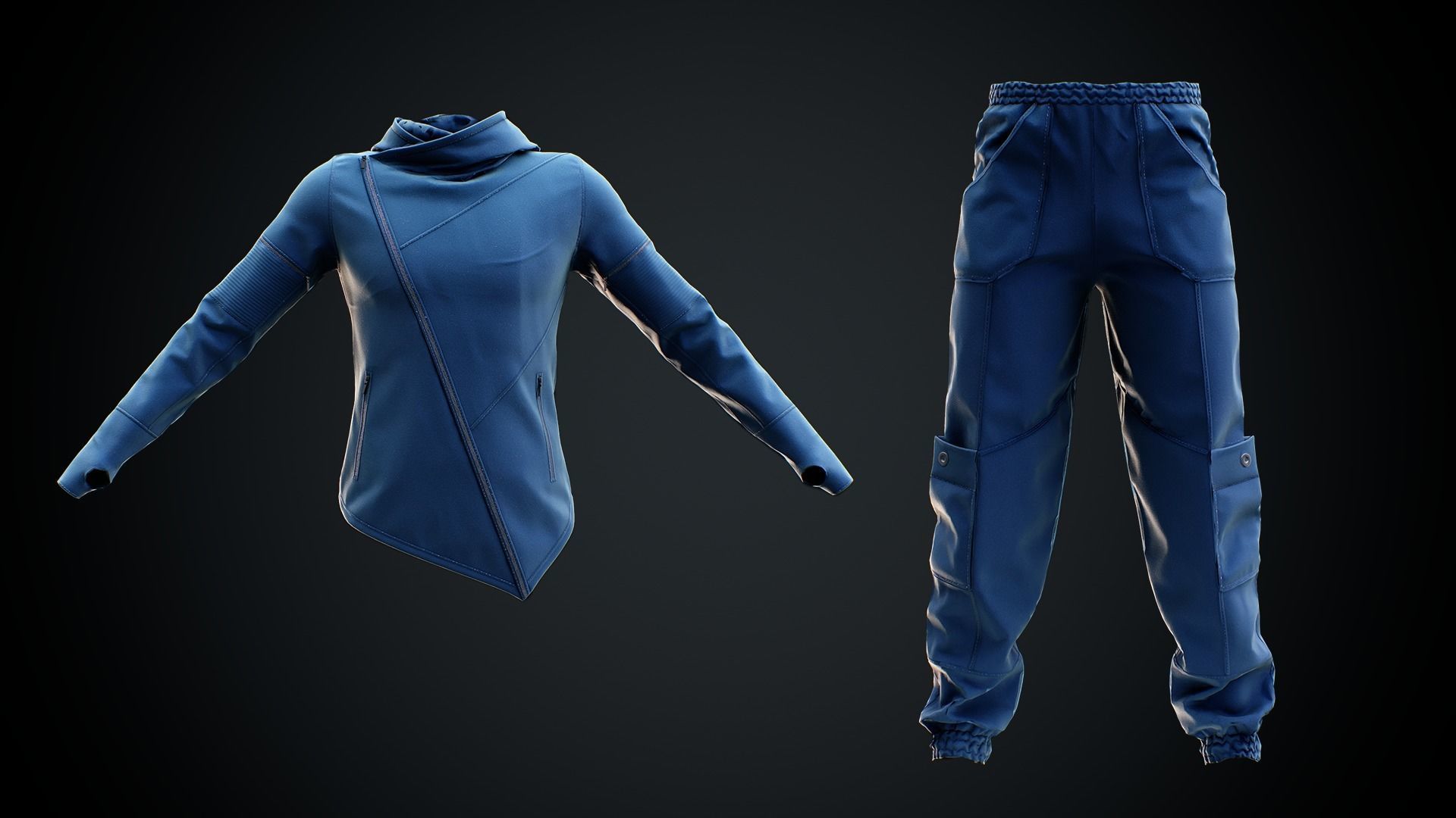 Sport Outfit Lowpoly With PBR Textures Low-poly 3D model_7
