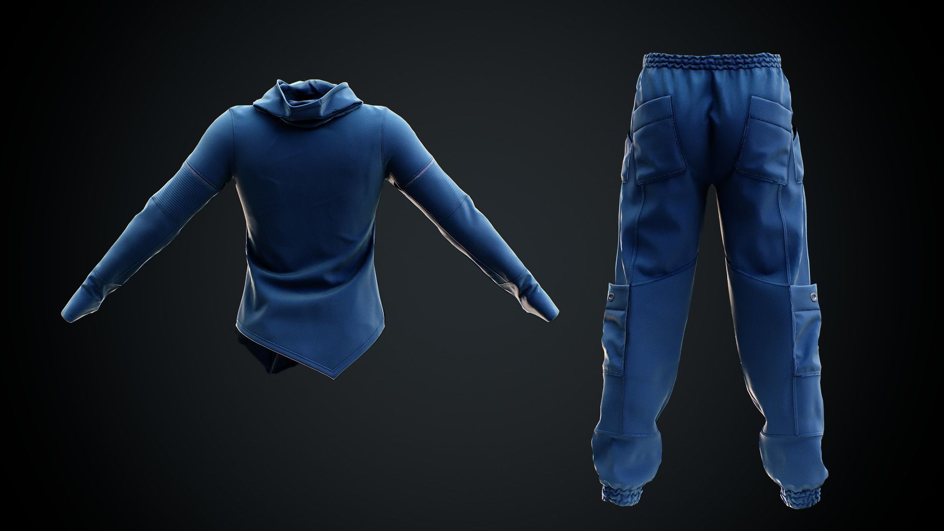 Sport Outfit Lowpoly With PBR Textures Low-poly 3D model_8