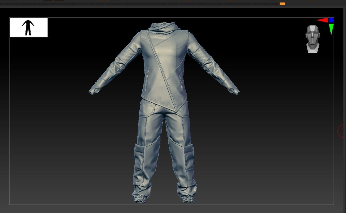Sport Outfit Lowpoly With PBR Textures Low-poly 3D model_10