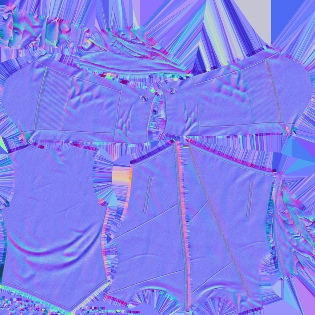 Sport Outfit Lowpoly With PBR Textures Low-poly 3D model_13