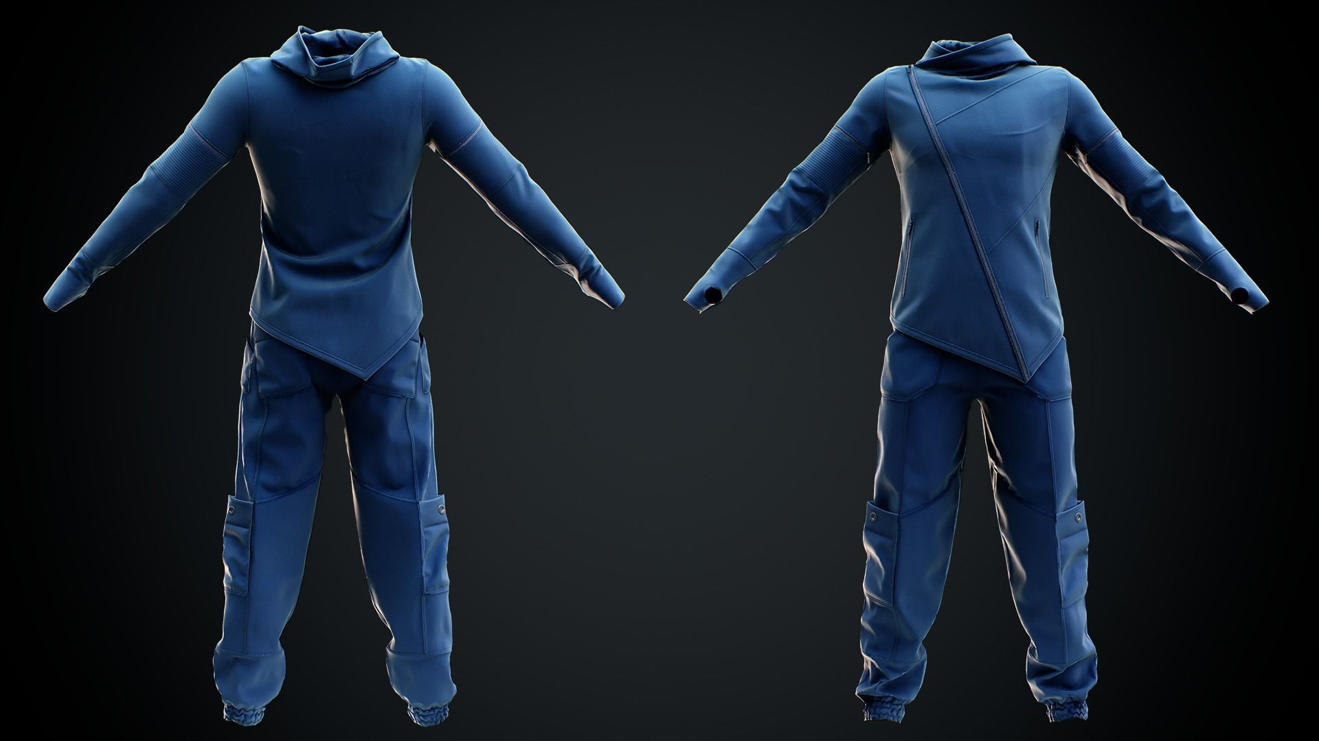 Sport Outfit Lowpoly With PBR Textures Low-poly 3D model_2