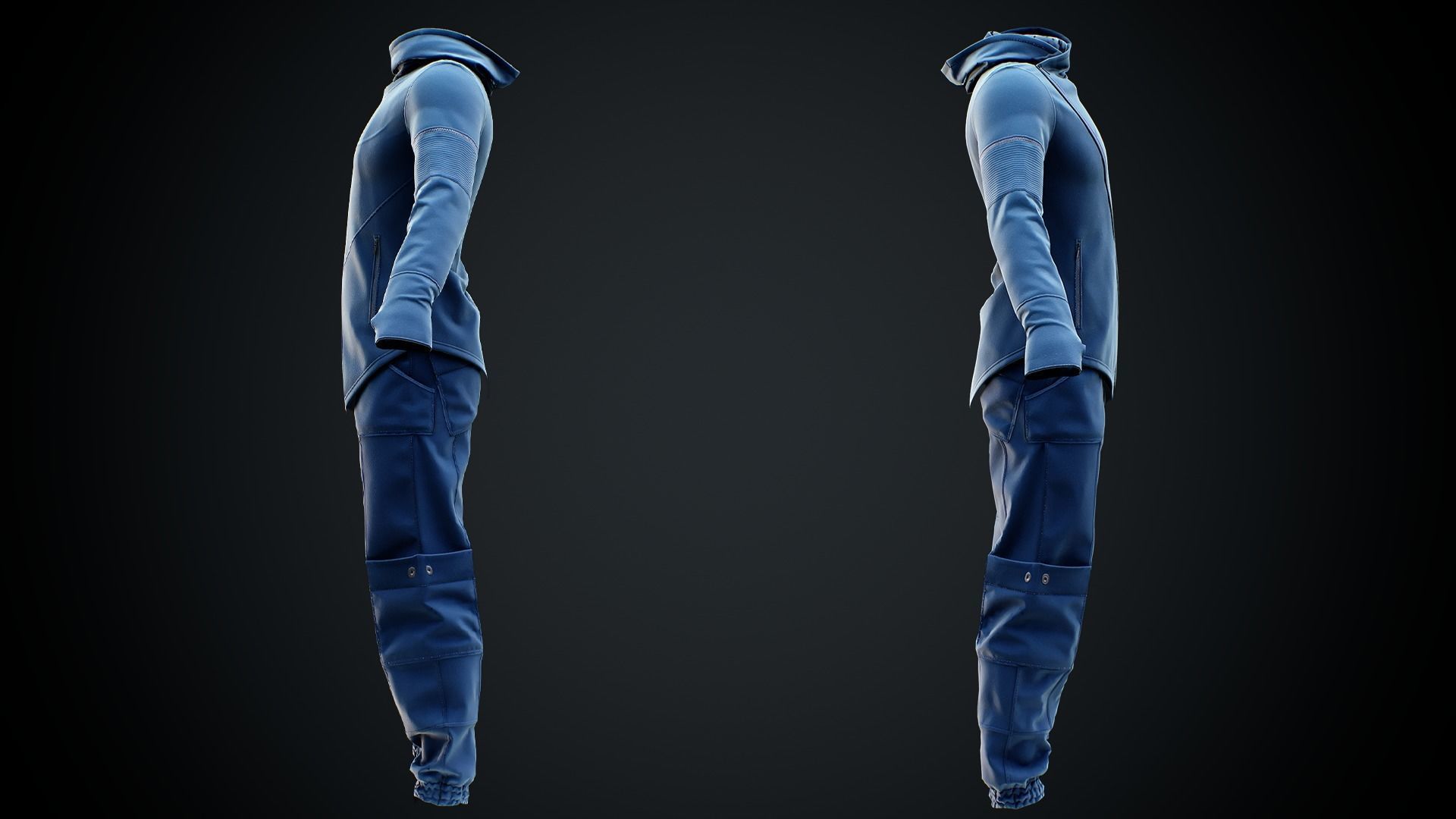 Sport Outfit Lowpoly With PBR Textures Low-poly 3D model_4