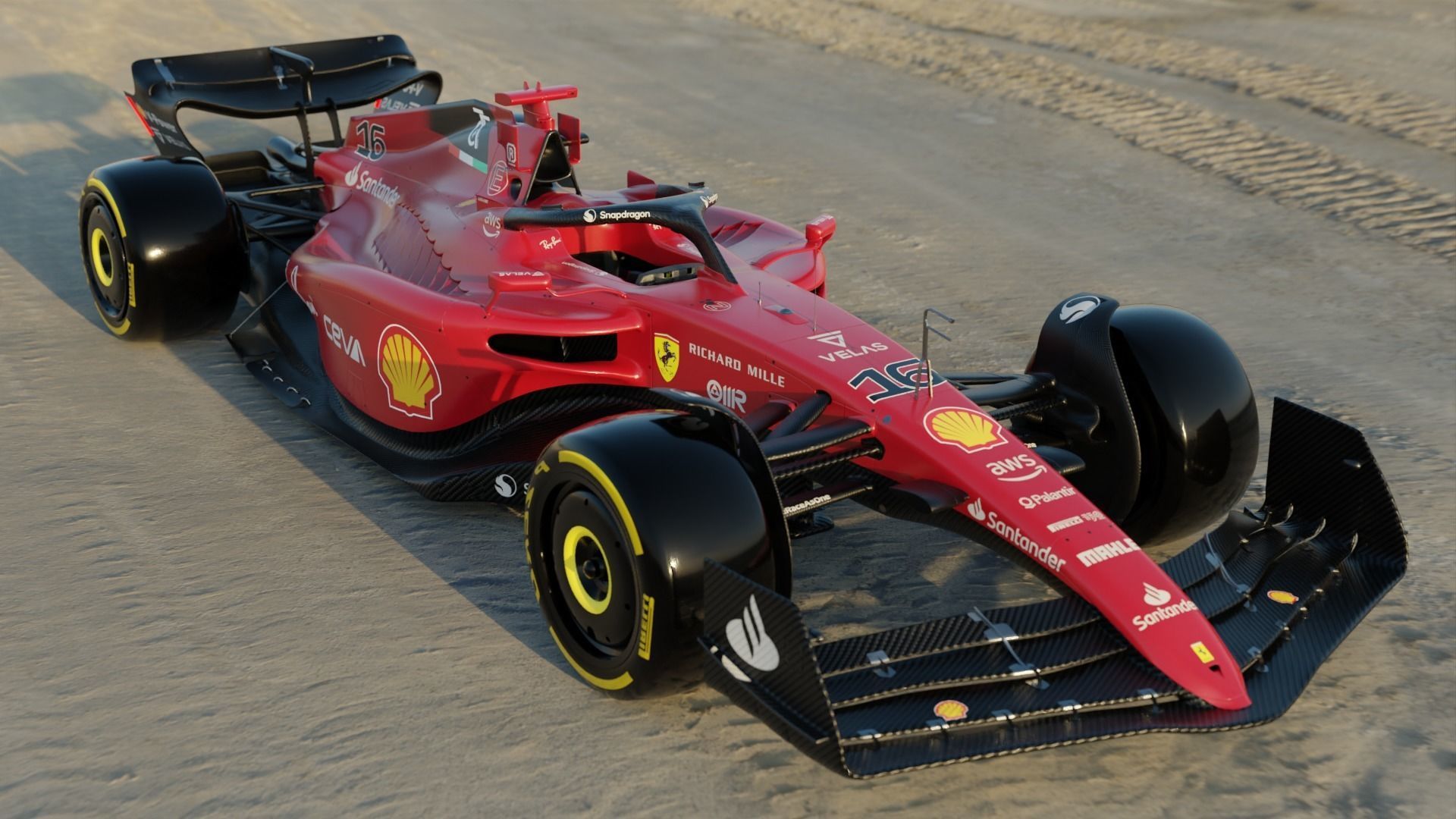 Ferrari F1 75 2022 Charles Leclerc Rigged 3D model_1