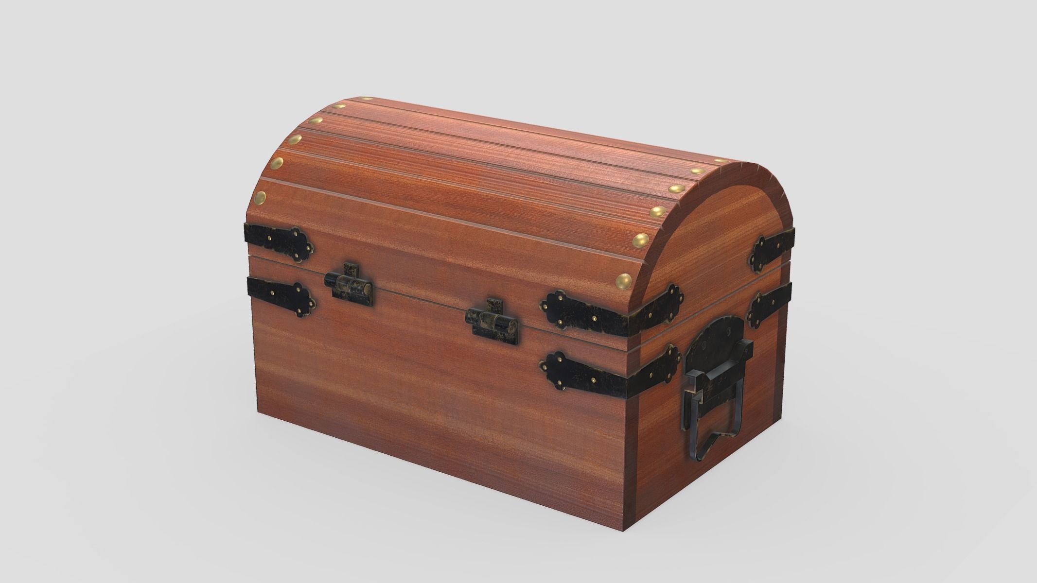 Treasure Chest Box 04 Low Poly PBR Realistic Low-poly 3D model_3