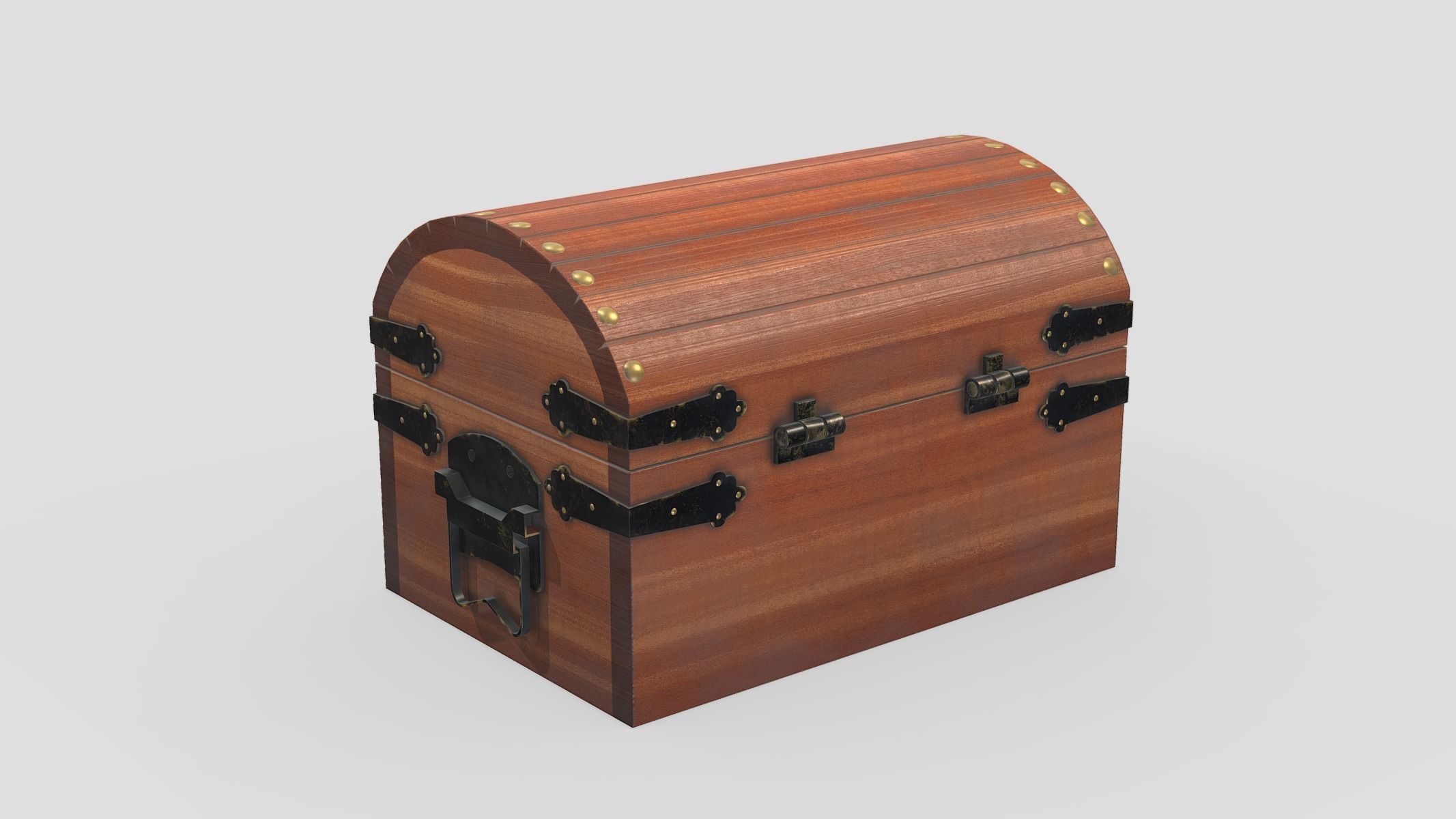 Treasure Chest Box 04 Low Poly PBR Realistic Low-poly 3D model_5