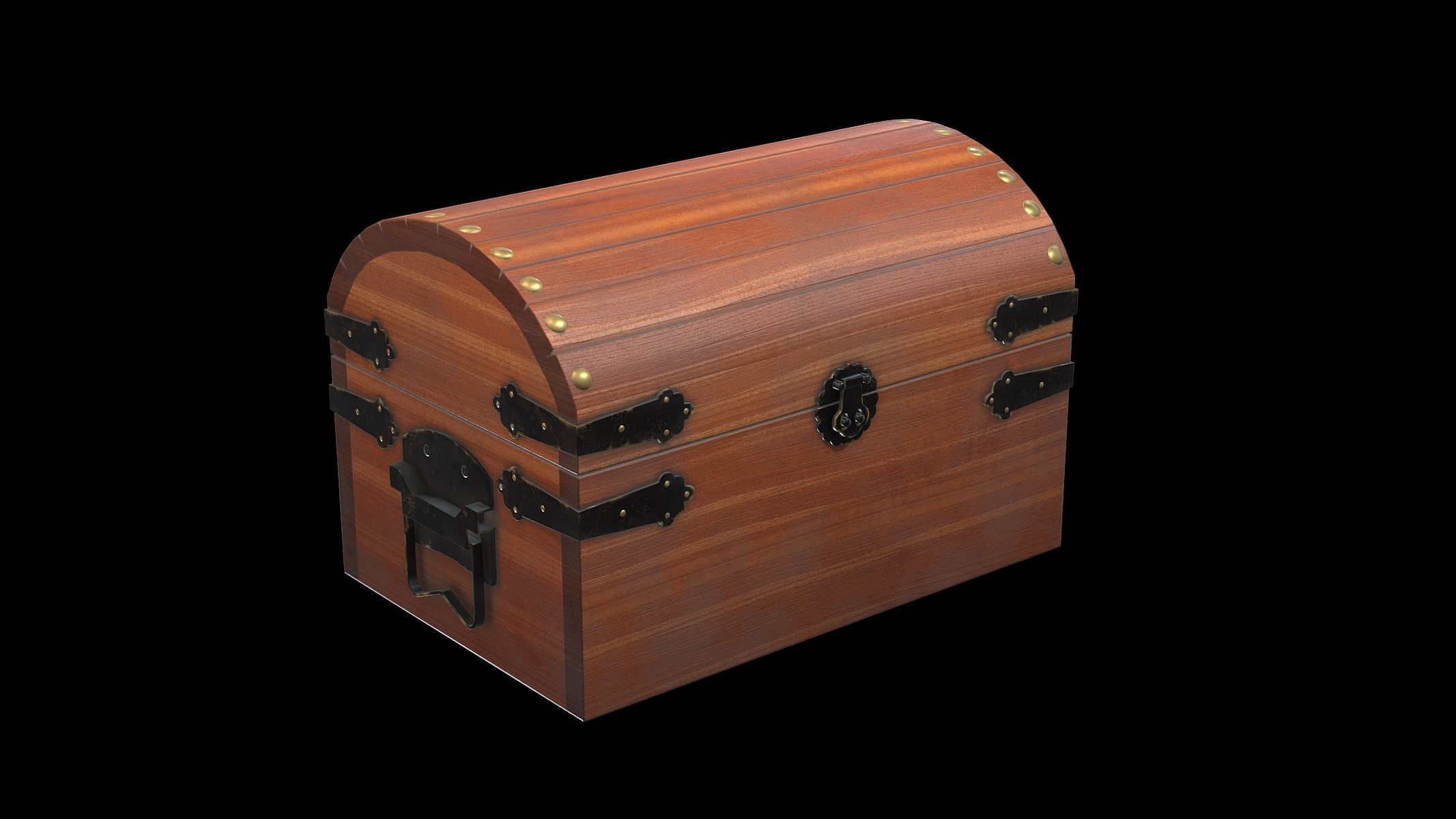 Treasure Chest Box 04 Low Poly PBR Realistic Low-poly 3D model_2