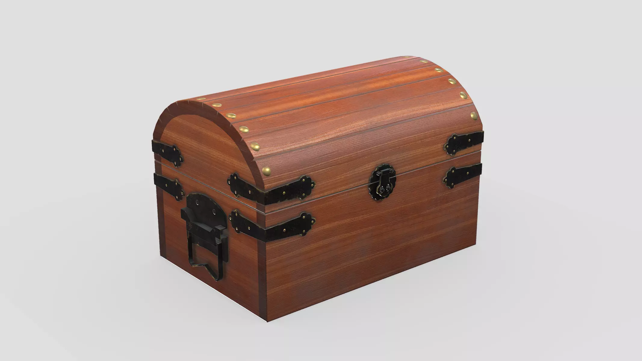 Treasure Chest Box 04 Low Poly PBR Realistic Low-poly 3D model_0