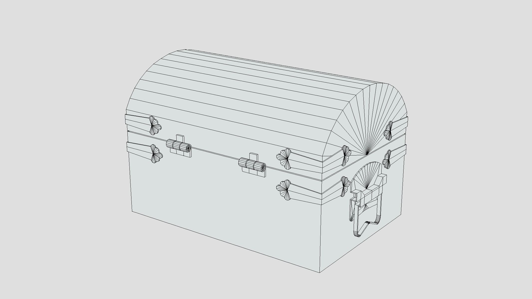 Treasure Chest Box 04 Low Poly PBR Realistic Low-poly 3D model_4