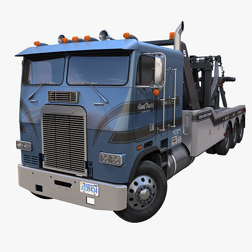 Freightliner Holmes tow truck Low-poly 3D model