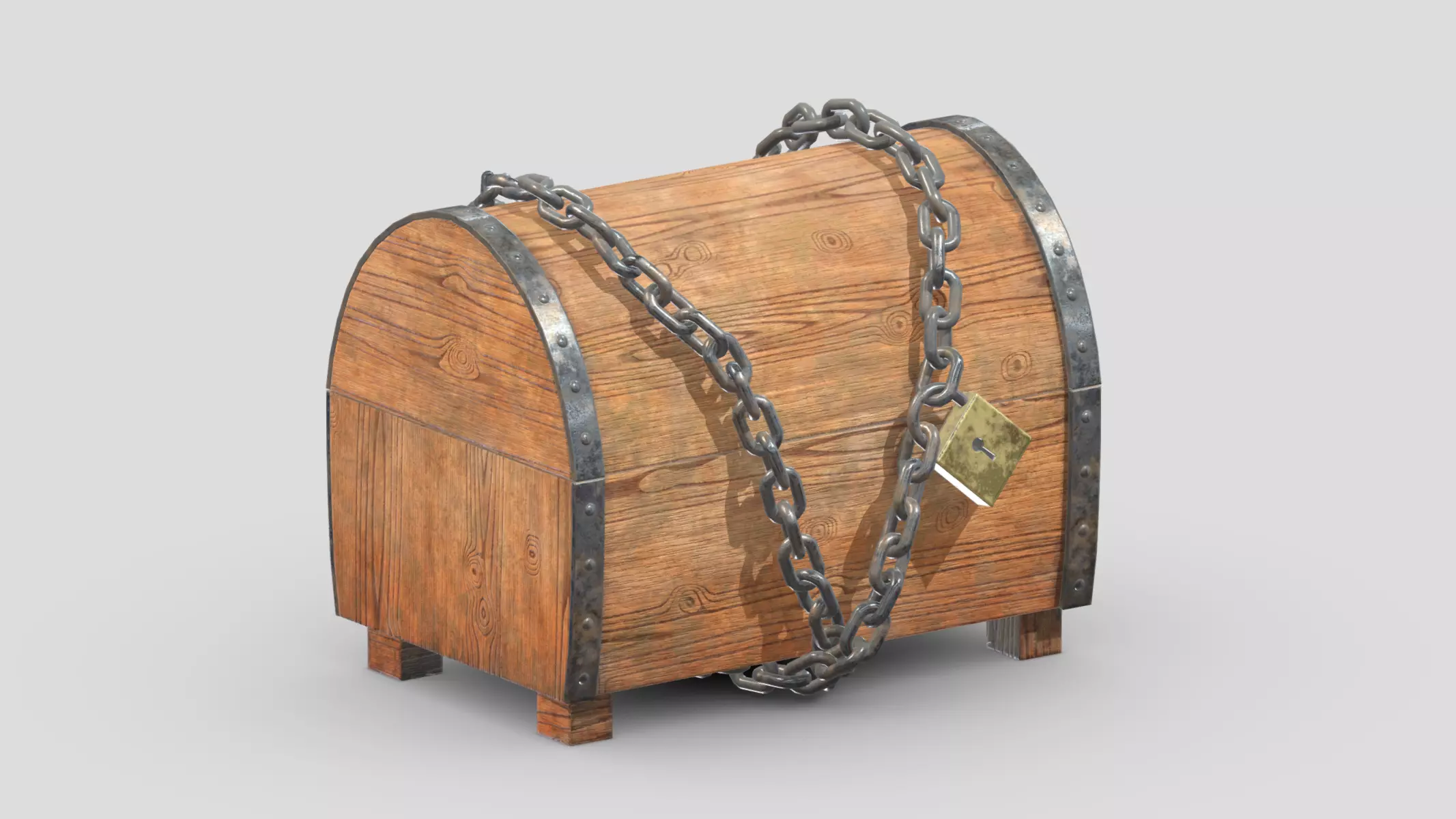 Treasure Chest Box 06 Low Poly PBR Realistic Low-poly 3D model_0
