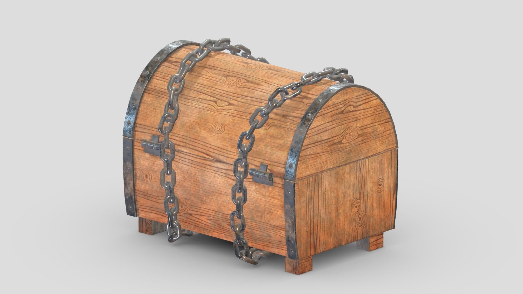 Treasure Chest Box 06 Low Poly PBR Realistic Low-poly 3D model_3