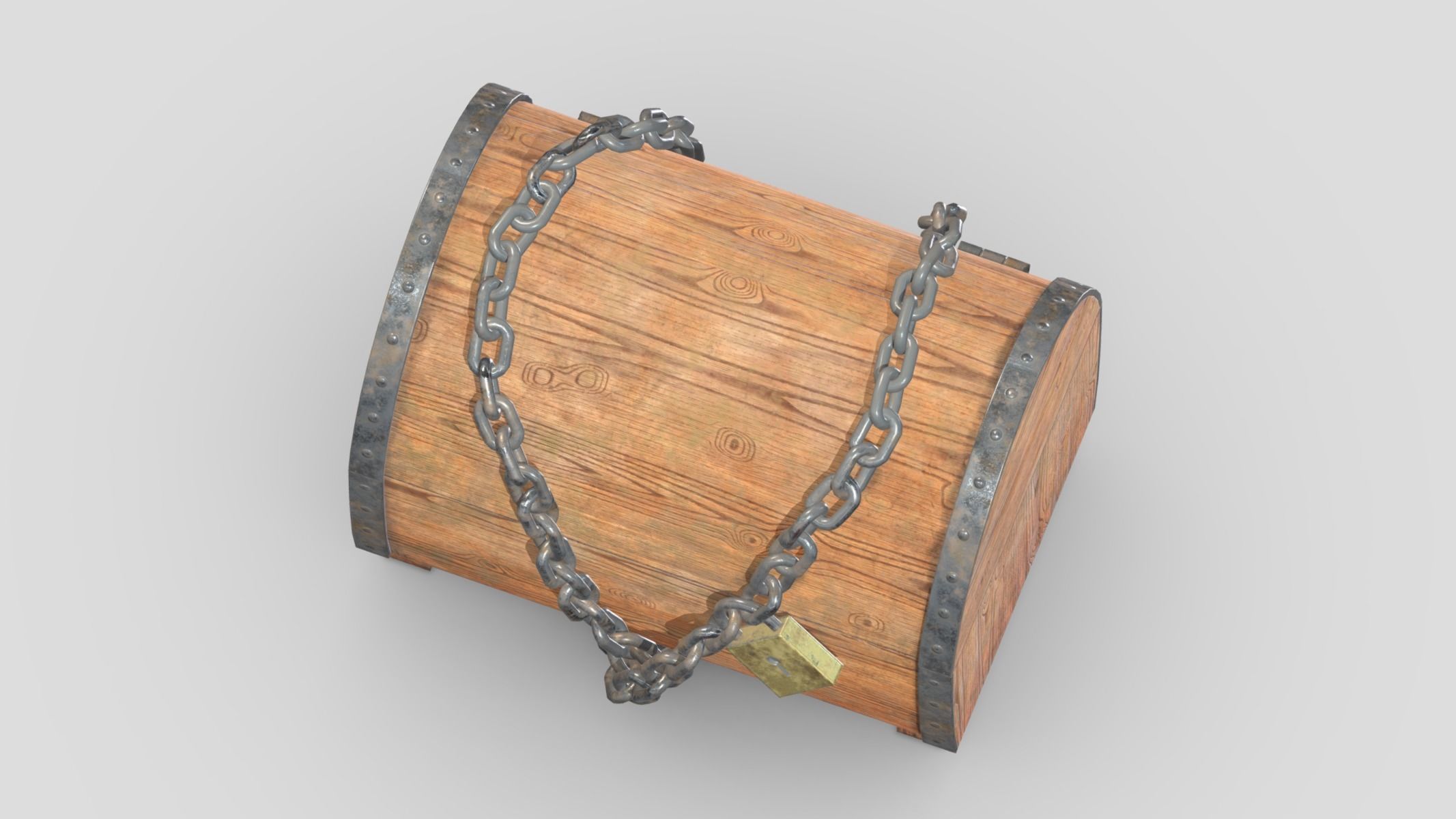 Treasure Chest Box 06 Low Poly PBR Realistic Low-poly 3D model_6