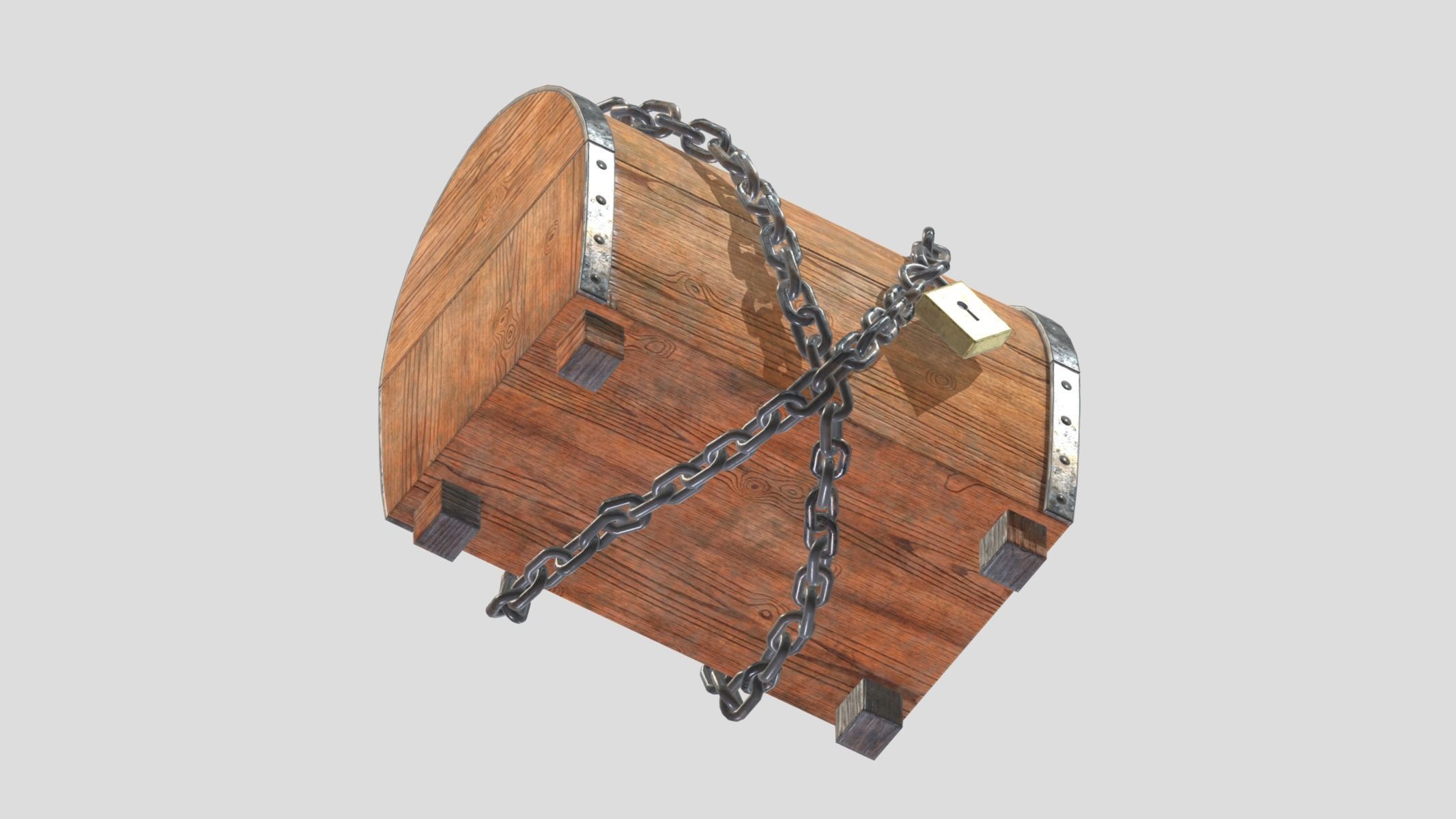 Treasure Chest Box 06 Low Poly PBR Realistic Low-poly 3D model_8