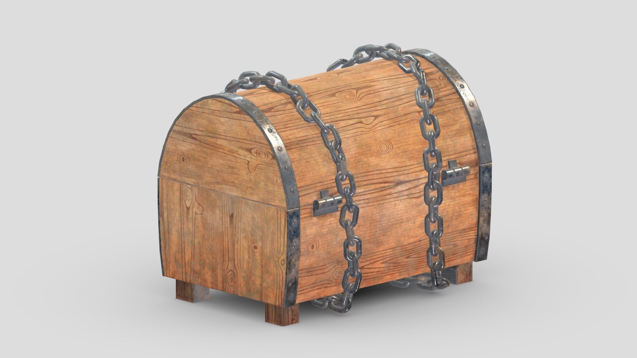 Treasure Chest Box 06 Low Poly PBR Realistic Low-poly 3D model_5