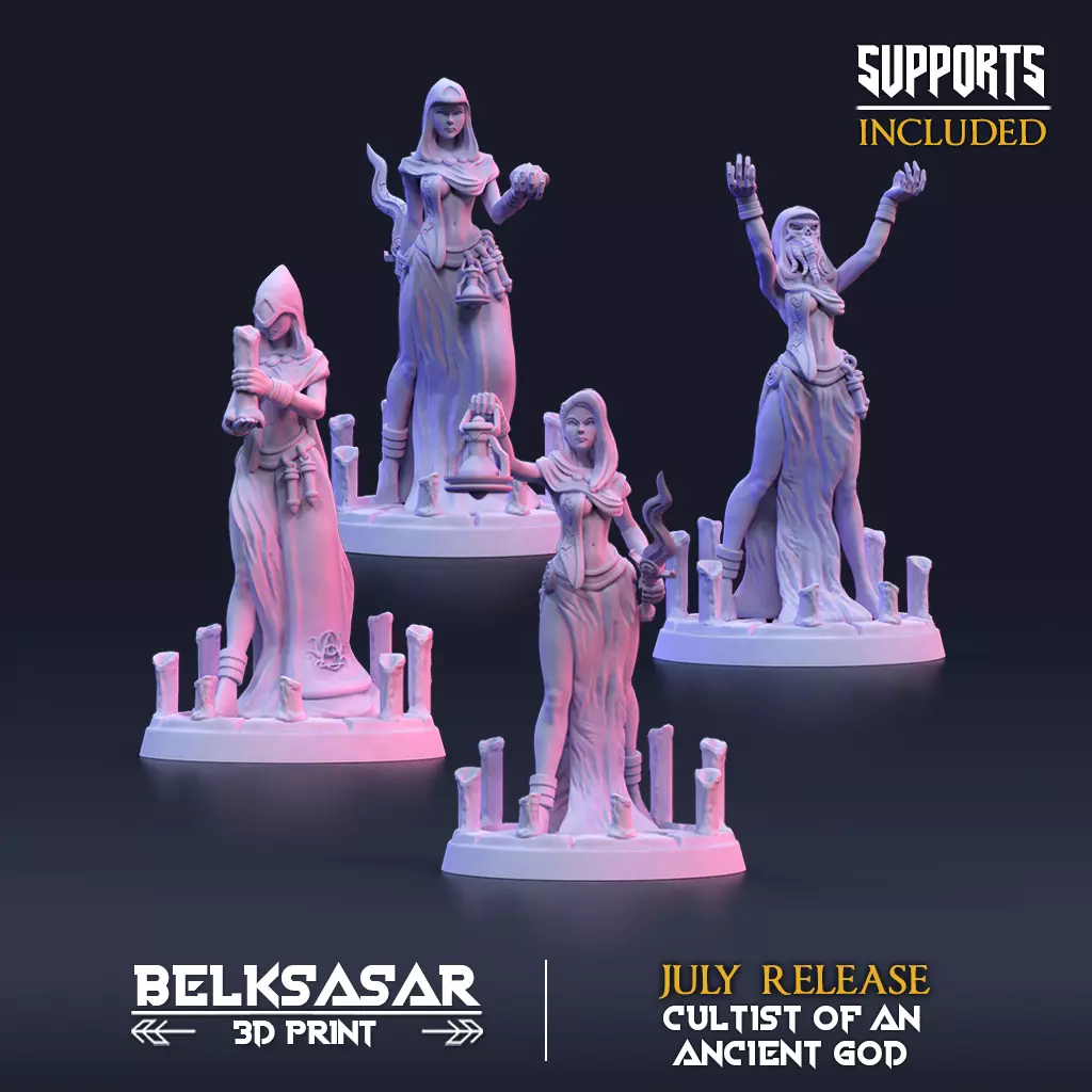 Ancient god Cultists - Set x 4 3D print model_0