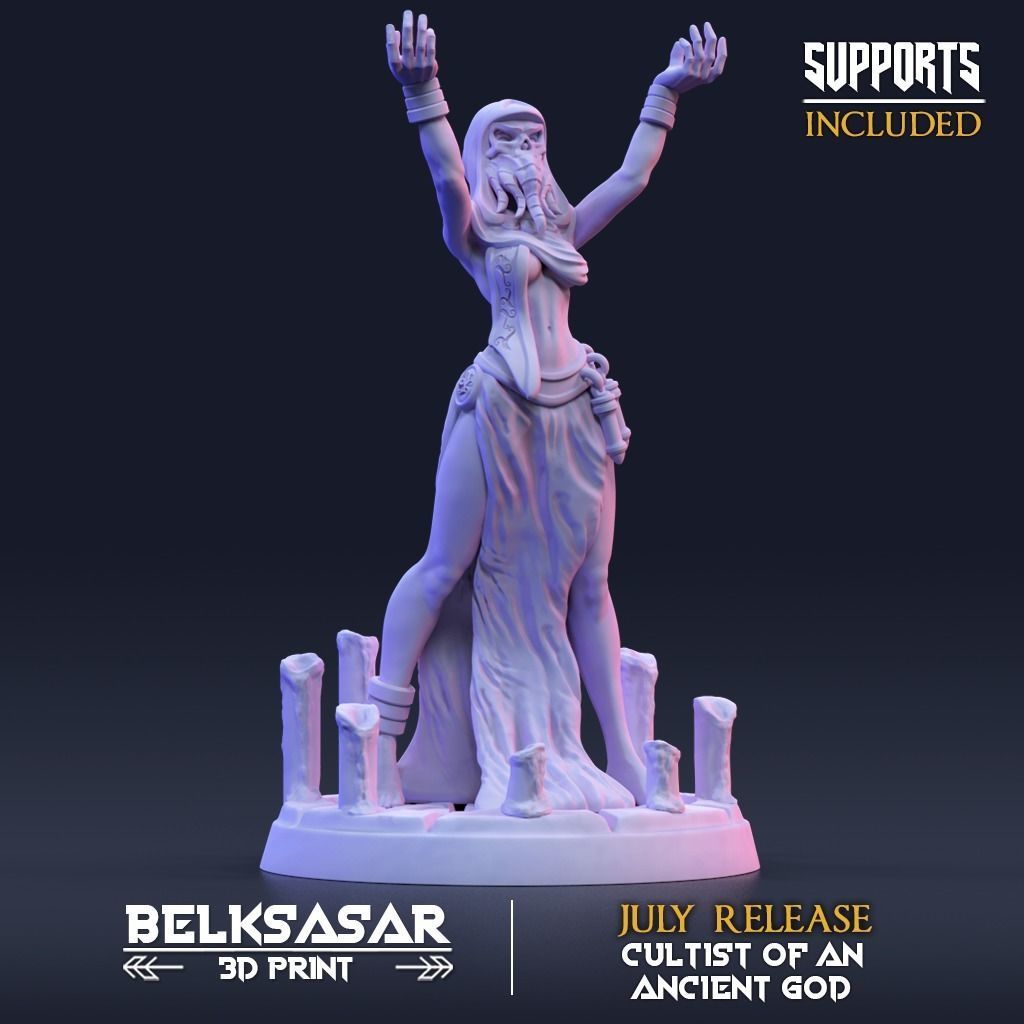 Ancient god Cultists - Set x 4 3D print model_3