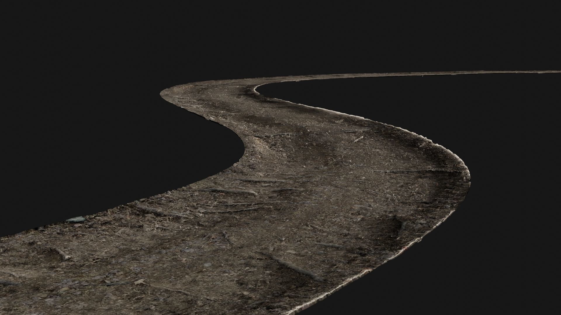 Hiking Trail - Tileable and Curvable Low-poly 3D model_3