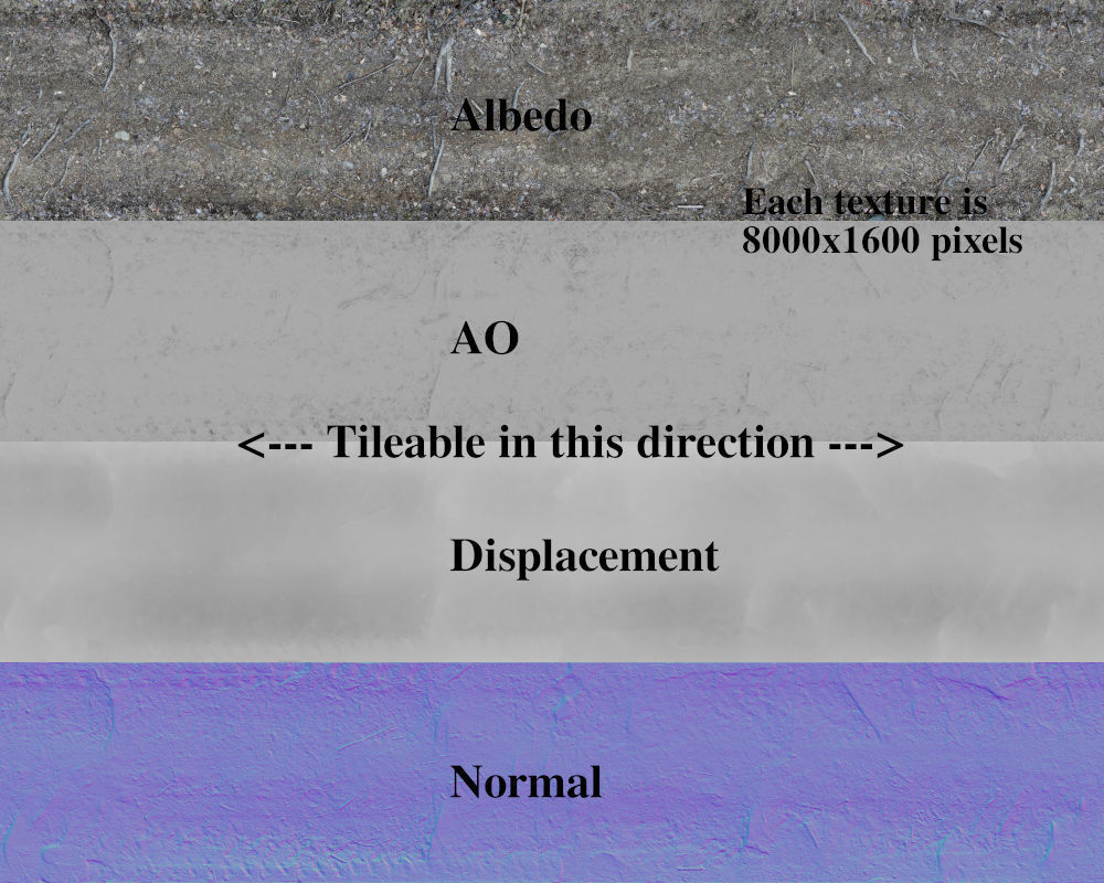 Hiking Trail - Tileable and Curvable Low-poly 3D model_4