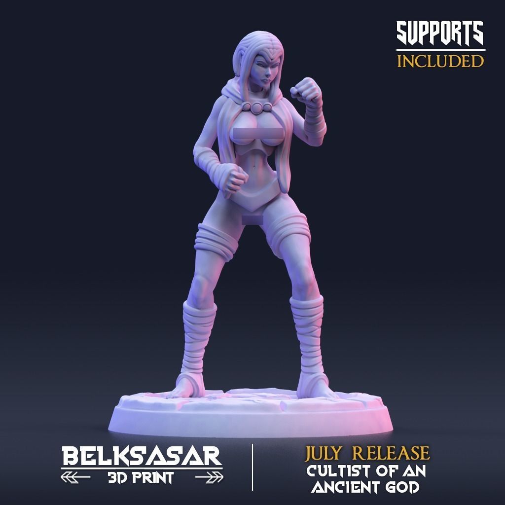 Ancient god Zealots Nude - Set x 4 3D print model_3