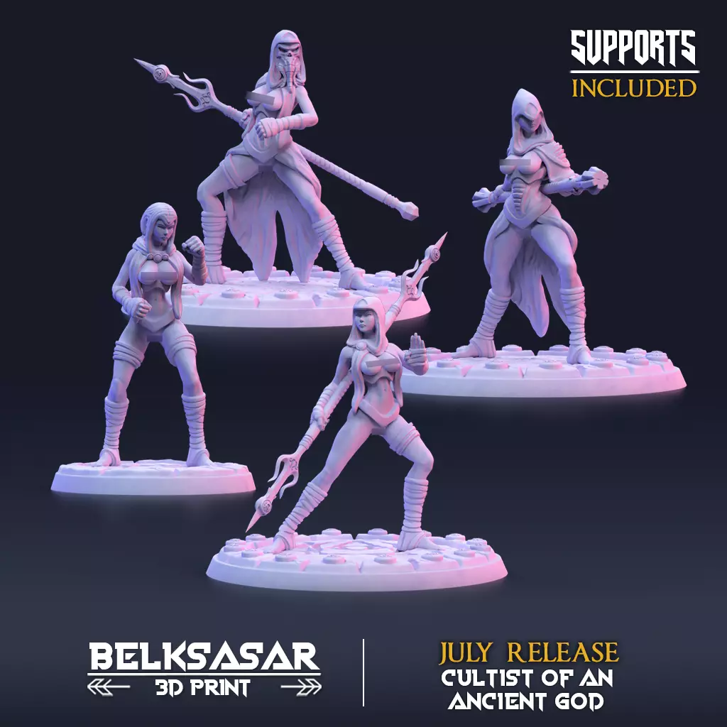 Ancient god Zealots Nude - Set x 4 3D print model_0