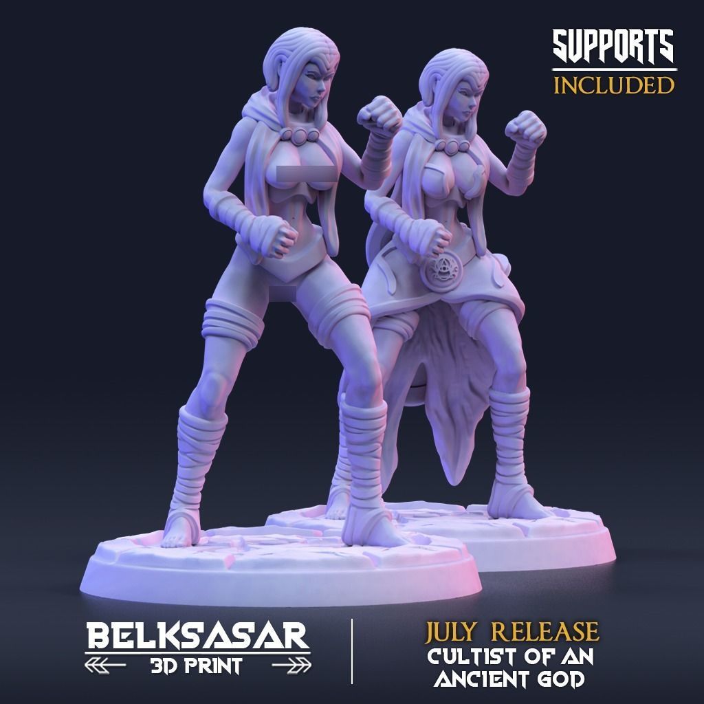 Ancient god Zealots Nude and Clothed - Set x 8 3D print model_3