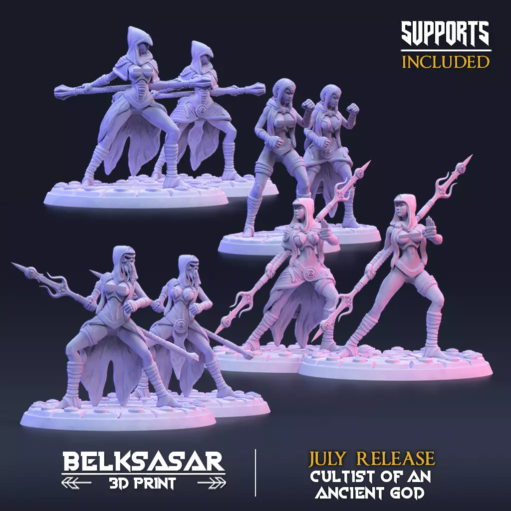 Ancient god Zealots Nude and Clothed - Set x 8 3D print model_0