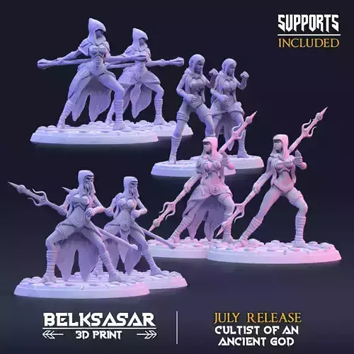 Ancient god Zealots Nude and Clothed - Set x 8