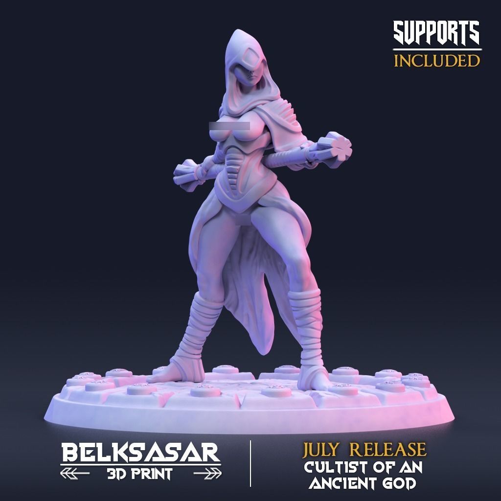 Ancient god Zealots Nude and Clothed - A 3D print model_1