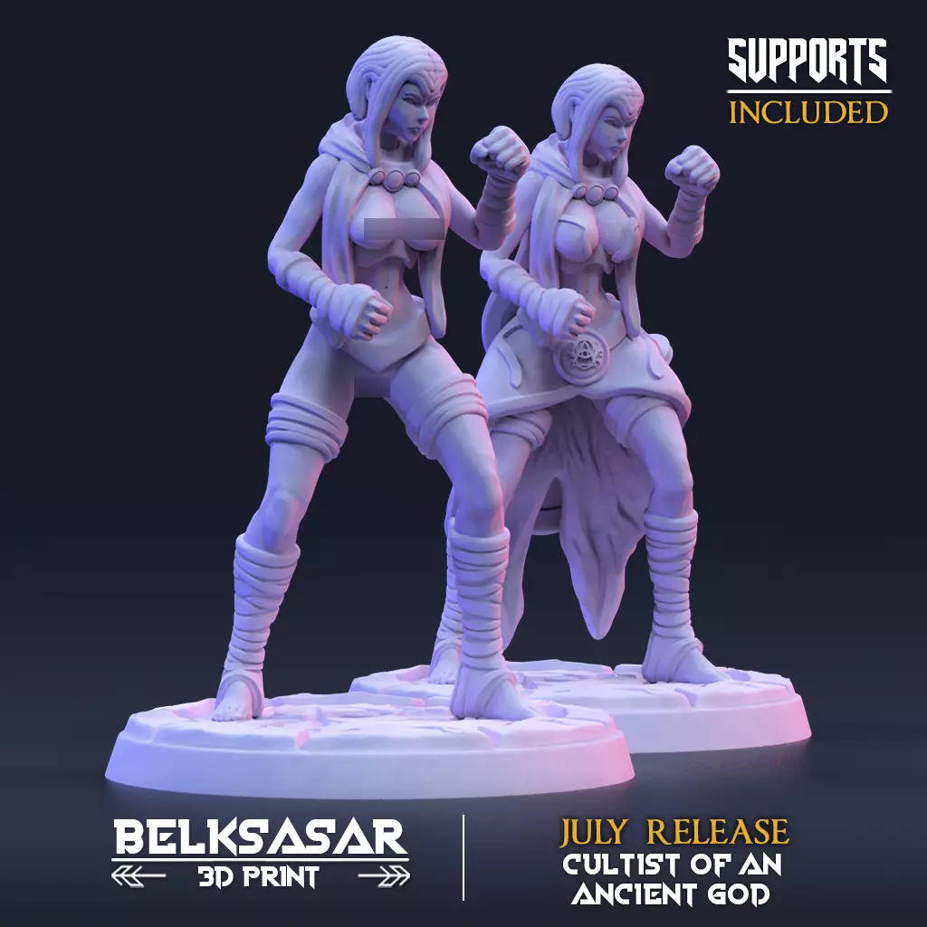 Ancient god Zealots Nude and Clothed - B 3D print model