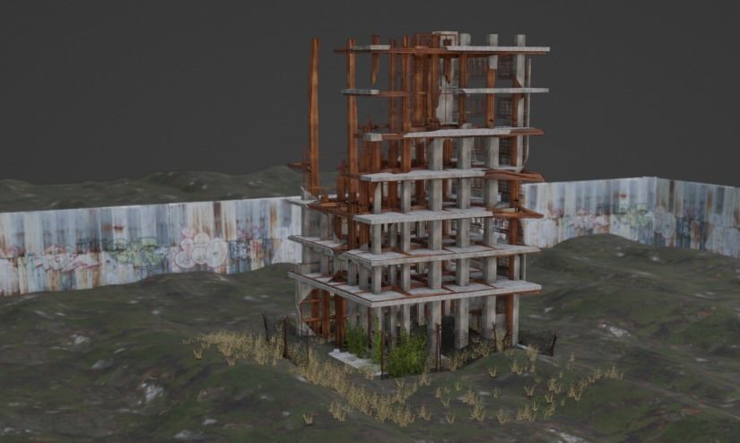 Abandoned Building  3D model_3
