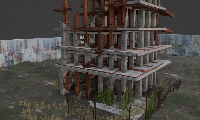 Abandoned Building  3D model_4